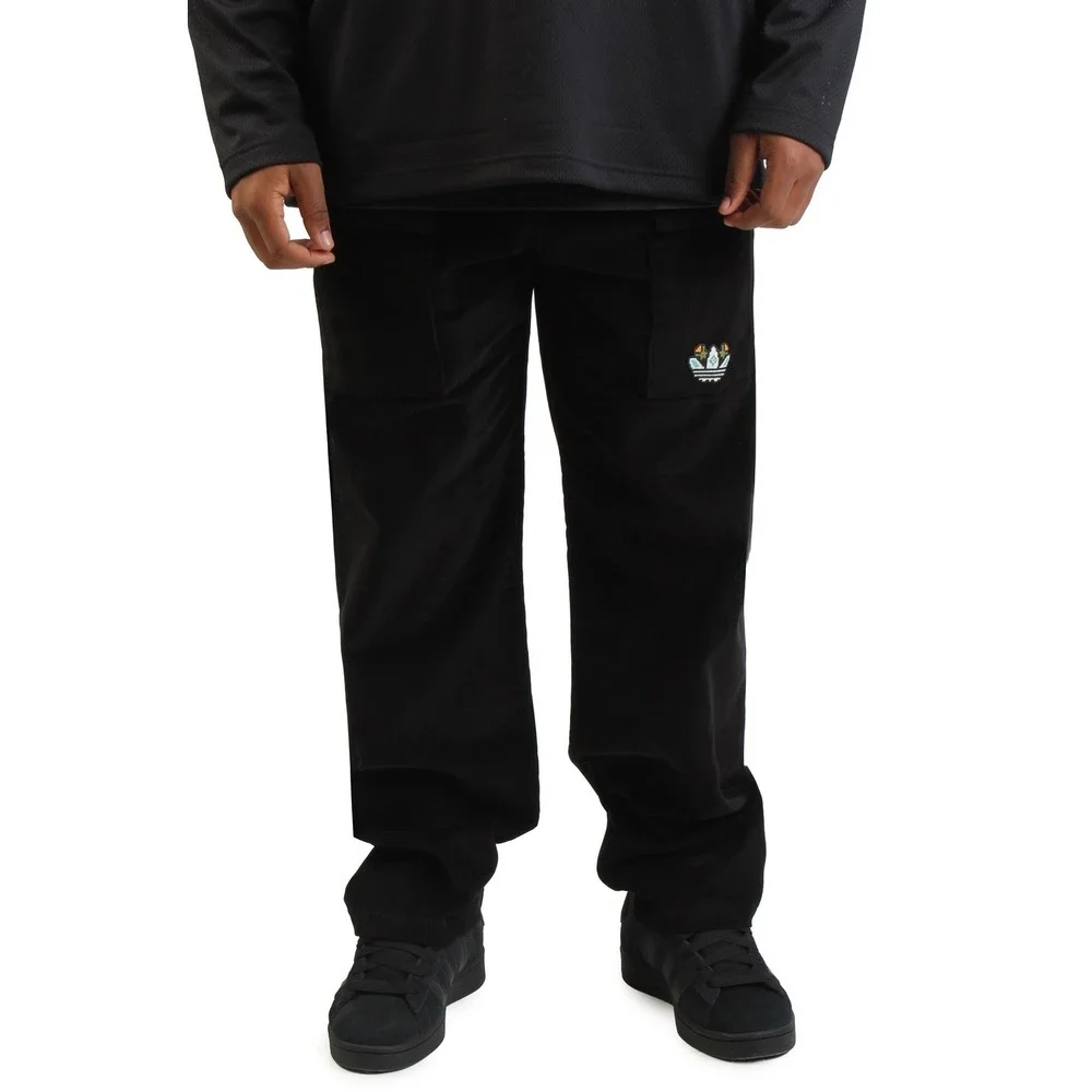 Adidas Trefoil Graphic Corduroy Sweatpants Men's Black M Originals